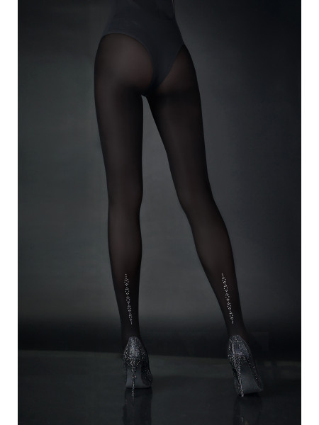 Schwarze NOQ Dream-Strumpfhose mit Strasssteinen verziert