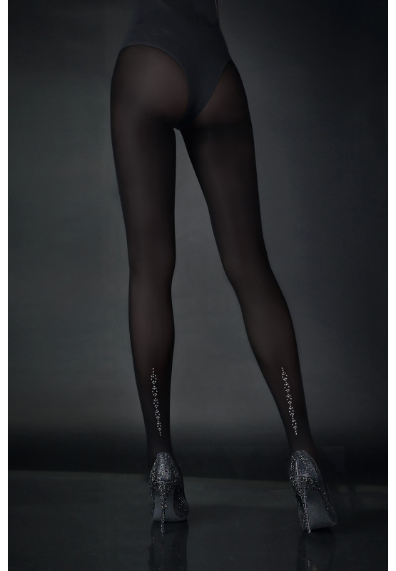 Schwarze NOQ Dream-Strumpfhose mit Strasssteinen verziert