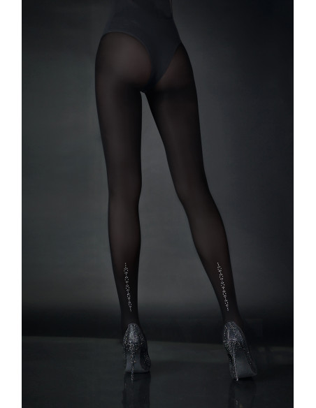 Schwarze NOQ Dream-Strumpfhose mit Strasssteinen verziert