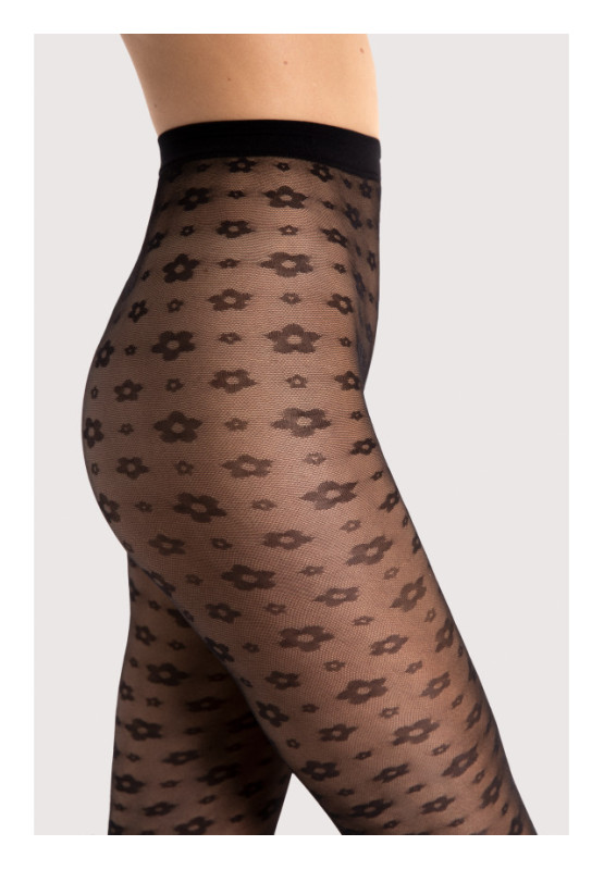 Fiore Footloose Damenstrumpfhose mit Blumen und Netz