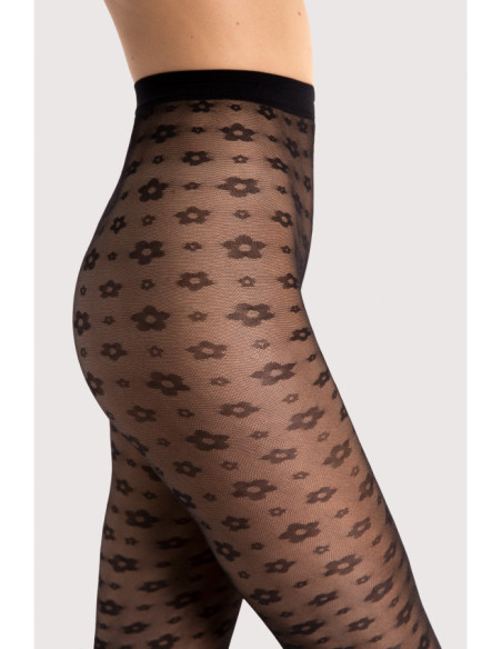 Fiore Footloose Damenstrumpfhose mit Blumen und Netz