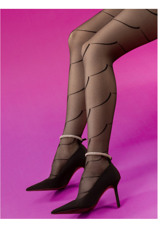 Fiore Black Swan gemusterte Strumpfhose