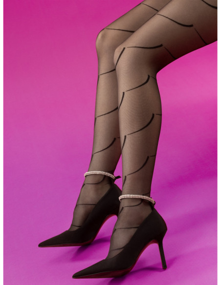 Fiore Black Swan gemusterte Strumpfhose