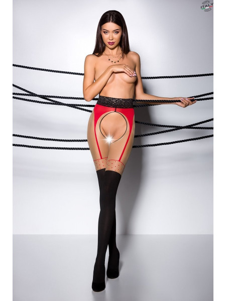 Damen-Strumpfhose Passion mit offenem Schritt, Imitationsstrümpfe