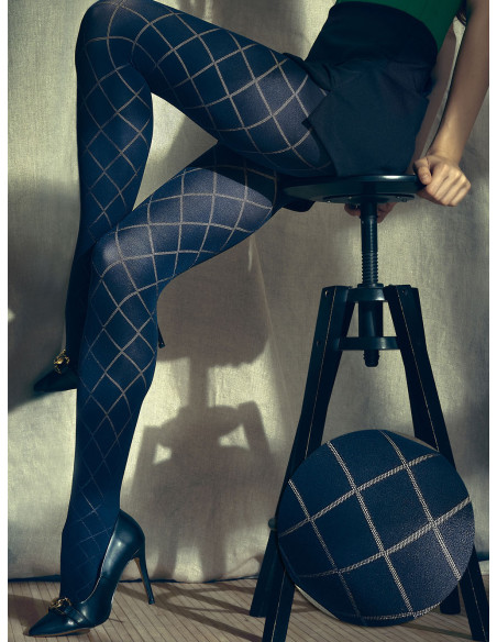 NOQ Hint karierte Damenstrumpfhose 50 den