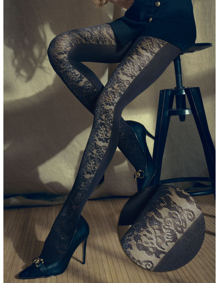 NOQ Intact blickdichte Strumpfhose mit Blumenmuster, 50 den