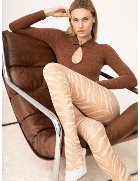 Fiore Tigris 15 DEN Strumpfhose mit Zebramuster