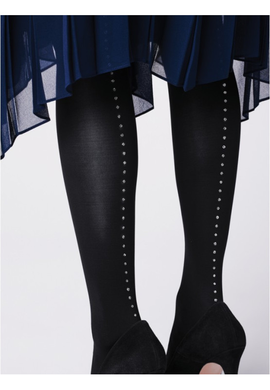 Gemusterte Mikrofaserstrumpfhose mit Naht hinten Fiore Venezia 60 DEN