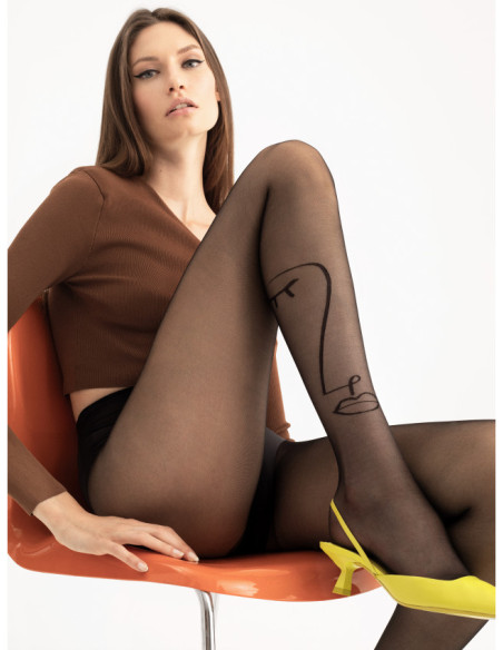 Fiore Mattise 20 DEN glatte Strumpfhose mit Gesichtsmuster
