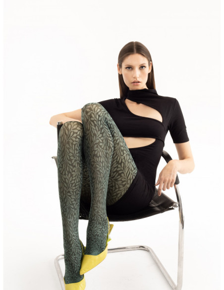 Fiore Herbarium gemusterte Damenstrumpfhose mit Blumen, 30 den
