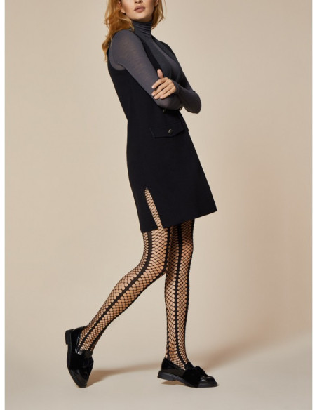 Schwarze Netzstrümpfe Fiore Lady Rock 40 DEN gemusterte Strumpfhose