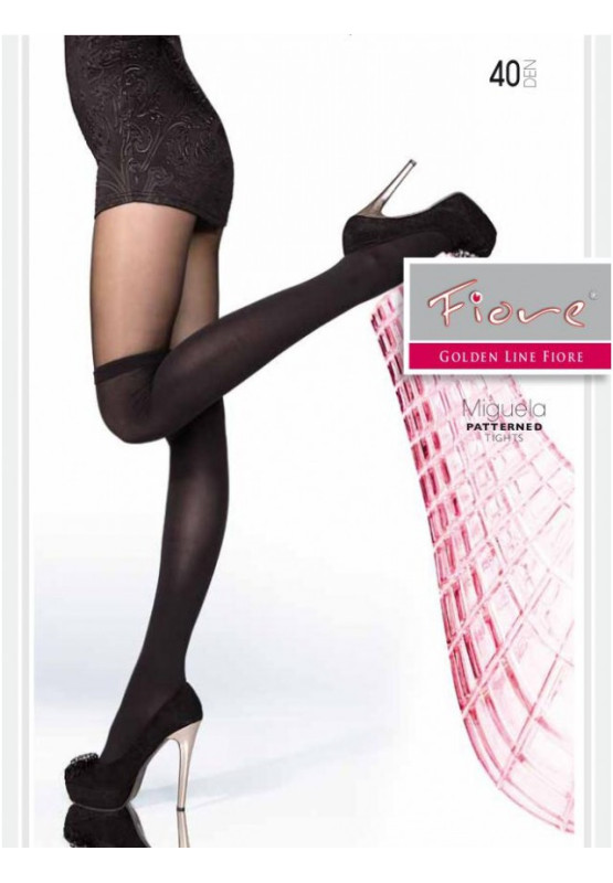 Schwarze Strumpfhose imitiert die Strümpfe Fiore Miguela, 40 DEN
