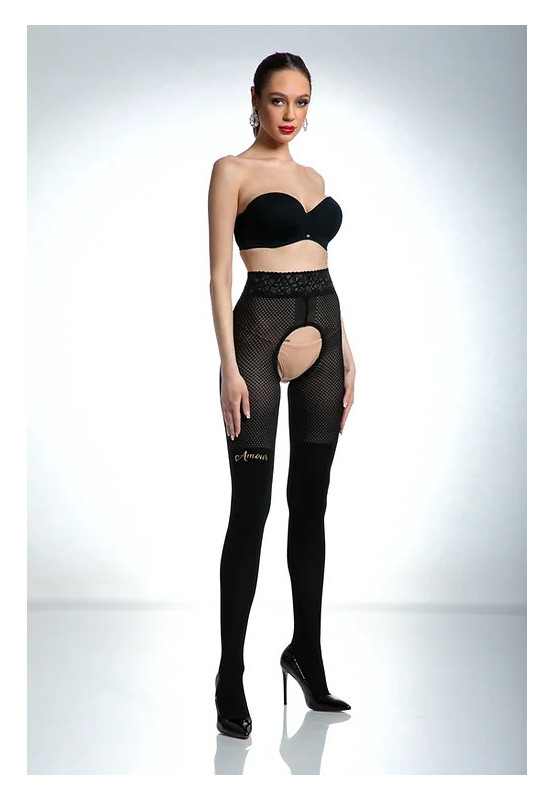 Amour Cat Girl Strumpfhose mit offenem Schritt für Damen