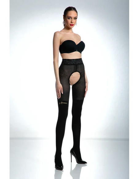 Amour Cat Girl Strumpfhose mit offenem Schritt für Damen