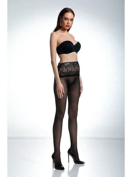 Amour Naked schwarze Strumpfhose mit Spitze in der Taille 2