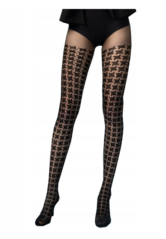 Fiore Mulinetto schwarz gemusterte Strumpfhose 20 DEN