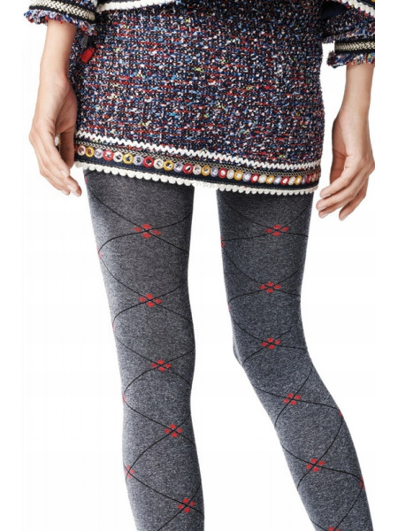 Musterstrumpfhose mit einem matten 40den-Gitter