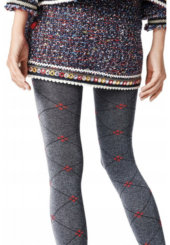 Musterstrumpfhose mit einem matten 40den-Gitter