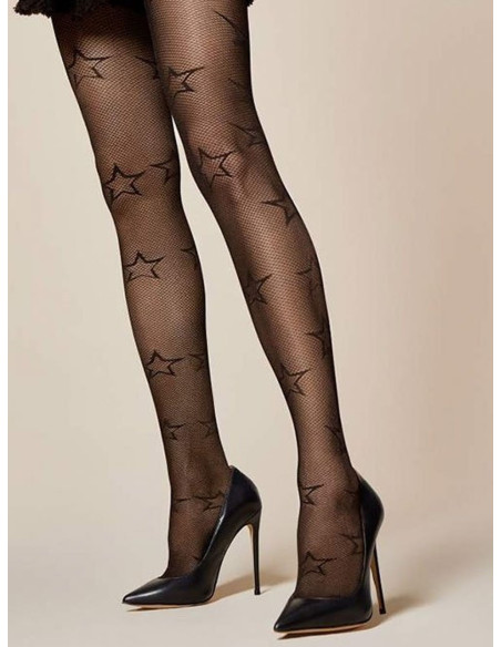 Fiore Stella Damenstrumpfhose mit Sternen, 30 DEN
