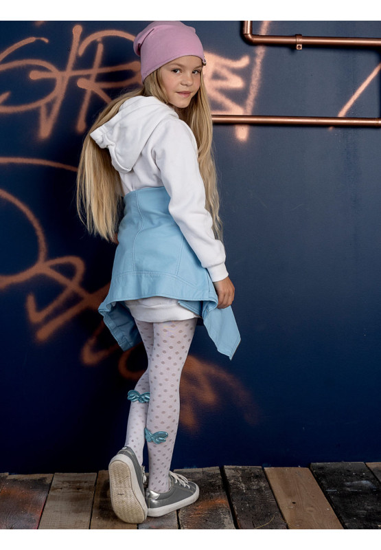 Elodie Kinderstrumpfhose mit Punkten und Schleife