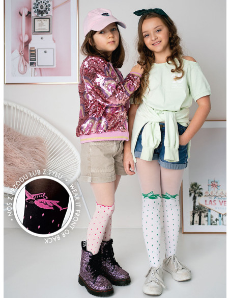 Strumpfhosen für Mädchen als gepunktete Socken