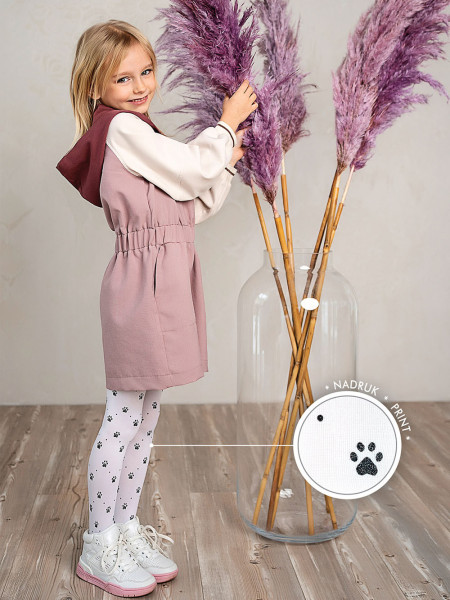 Kinderstrumpfhose Hund mit Pfotenmuster