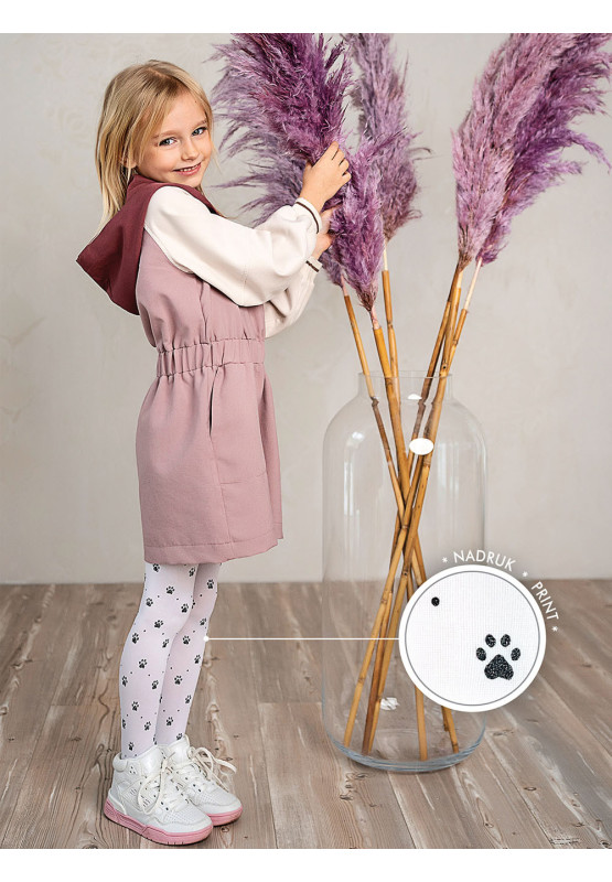 Kinderstrumpfhose Hund mit Pfotenmuster
