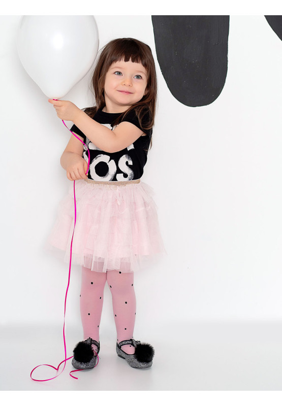 Gepunktete Kinderstrumpfhose, 40 den, Schleife