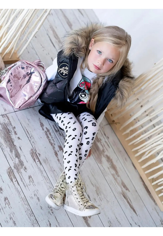 Kinderstrumpfhose NOQ Sierra Leopardenmuster
