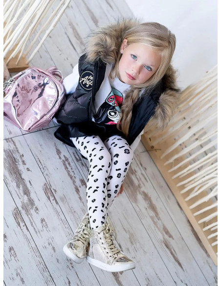 Kinderstrumpfhose NOQ Sierra Leopardenmuster